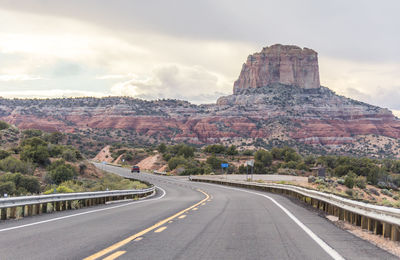 View of road leading towards mountains