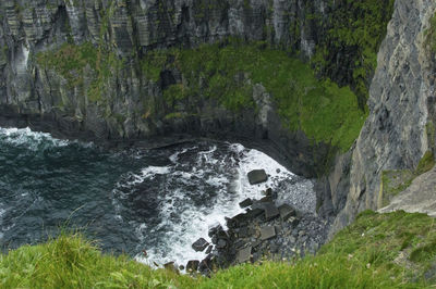 Scenic view of waterfall