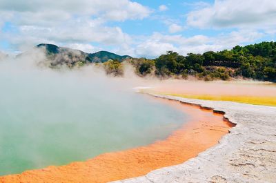 Hells gate new zealand, volcano landscape