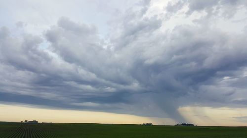 Scenic view of landscape against cloudy sky