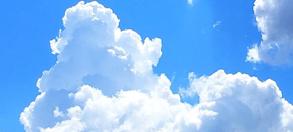 Low angle view of clouds in blue sky