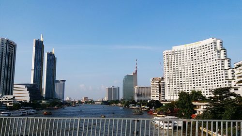 Modern buildings in city against sky