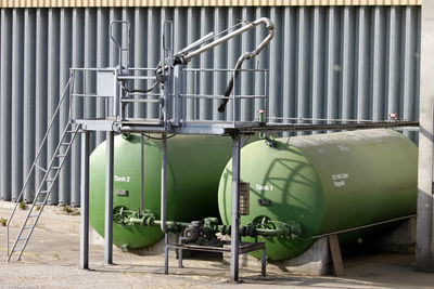 Storage tanks during sunny day