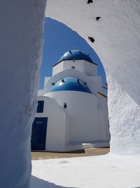 Low angle view of white building against sky