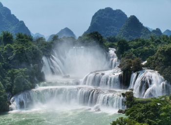 Scenic view of waterfall in forest