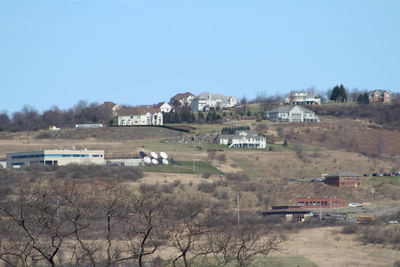 Scenic view of landscape against clear sky