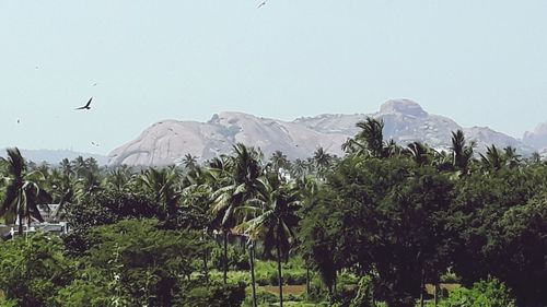 Scenic view of mountains against clear sky