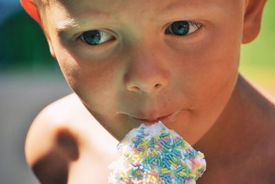 Close-up portrait of cute boy