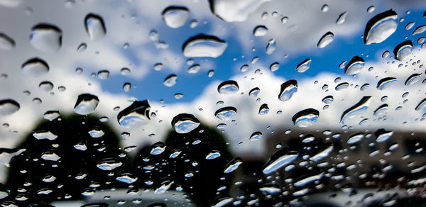 Full frame shot of wet glass window