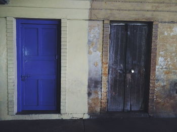 Blue door of window