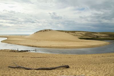 Scenic view of beach against sky