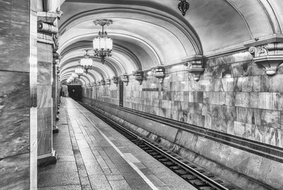 Empty subway station platform