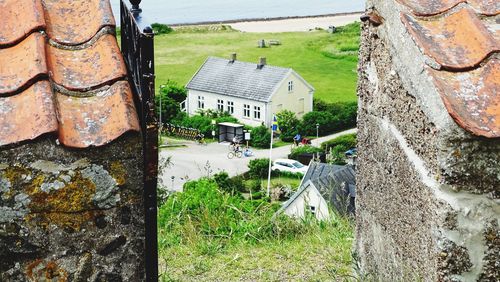 High angle view of houses