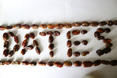 High angle view of coffee beans