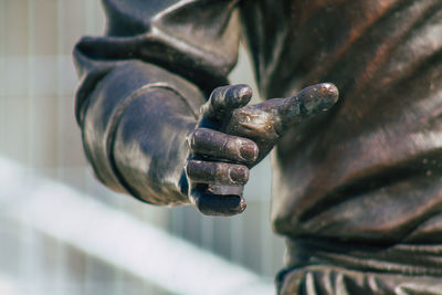 Close-up of human statue