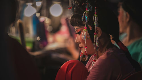 Close-up of woman in traditional clothing