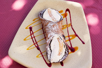 Close-up of ice cream in plate