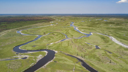 High angle view of landscape against sky