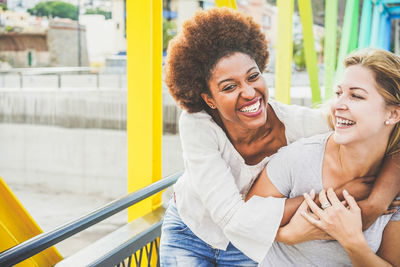 Portrait of happy woman smiling