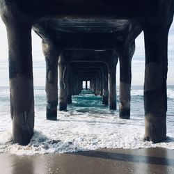 View of pier on beach