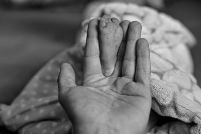 Close-up of baby hand