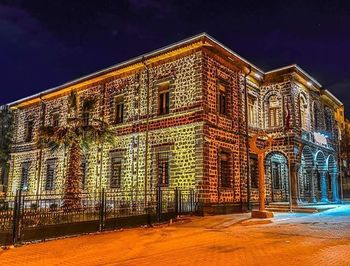 Exterior of building at night