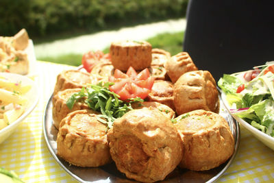 Close-up of food on table