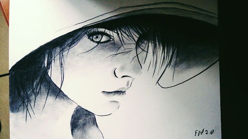 Close-up of carving on wall