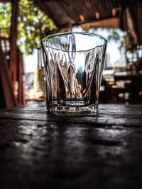 Close-up of glass on table