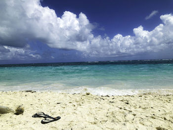 Scenic view of beach against sky