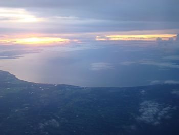 Aerial view of clouds over landscape