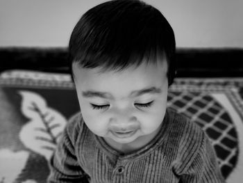 Close-up portrait of cute boy