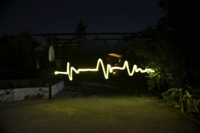 Illuminated lights at night