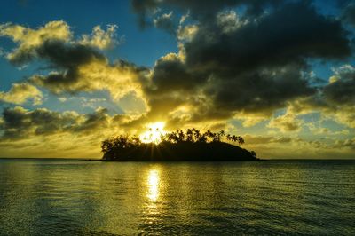 Scenic view of sunset over sea