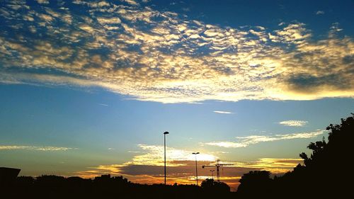 Low angle view of sky at sunset