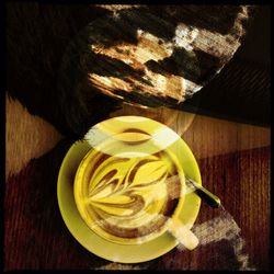 Close-up of food on wooden table