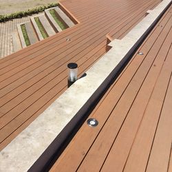 High angle view of metallic structure on roof