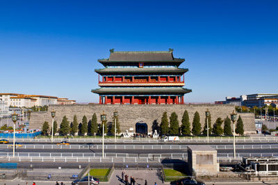 Traditional building against blue sky