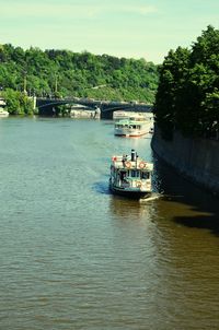 Boats in river