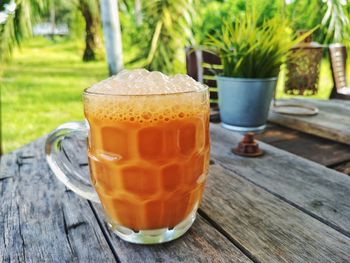 Close-up of coffee on table