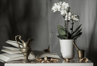 Close-up of objects on table