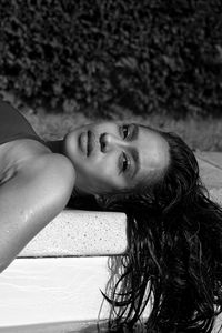 Portrait of woman lying down