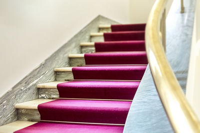 High angle view of spiral staircase