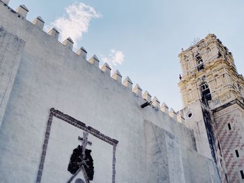 Low angle view of old building against sky