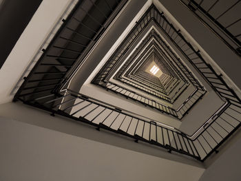 Low angle view of spiral stairs