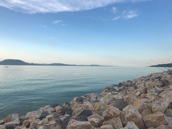 Idyllic shot of sea against sky during sunset