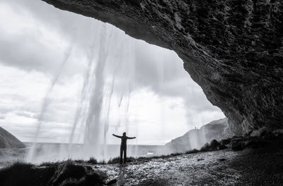 Stunning seljalandsfoss waterfall in south iceland