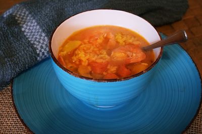 Close-up of soup in bowl