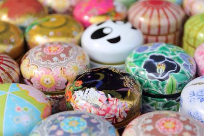 Full frame shot of colorful candies in shop