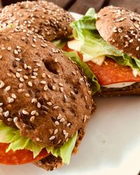 Close-up of food served in plate